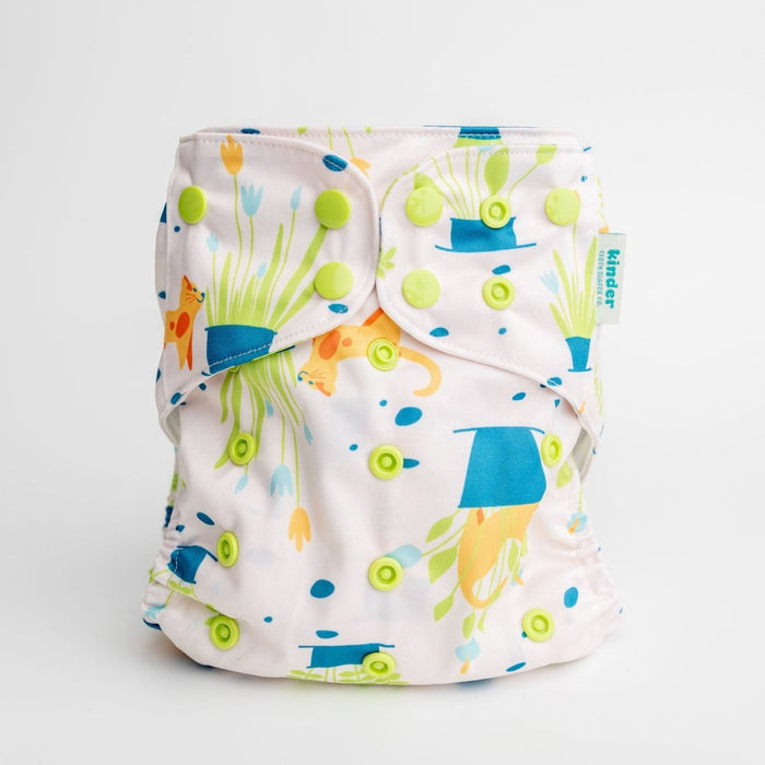 Animals and Insects: Essentials Pocket Cloth Diaper with Athletic Wicking Jersey, Grows with your Baby