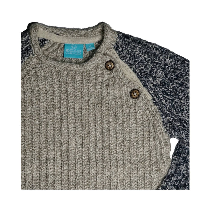 Grey Raglan Chunky Sweater