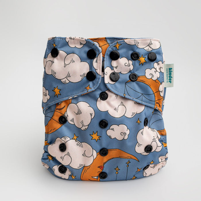Space and Sky: Essentials Pocket Cloth Diaper with Athletic Wicking Jersey, Grows with your Baby