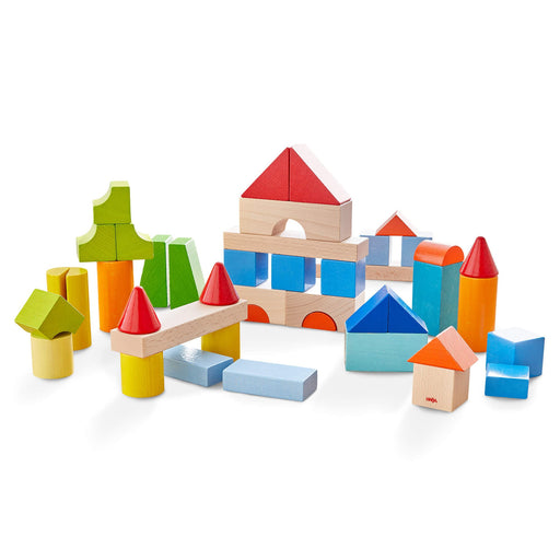 Colored Wooden Building Blocks - 46 Piece Set - Nature Baby Outfitter