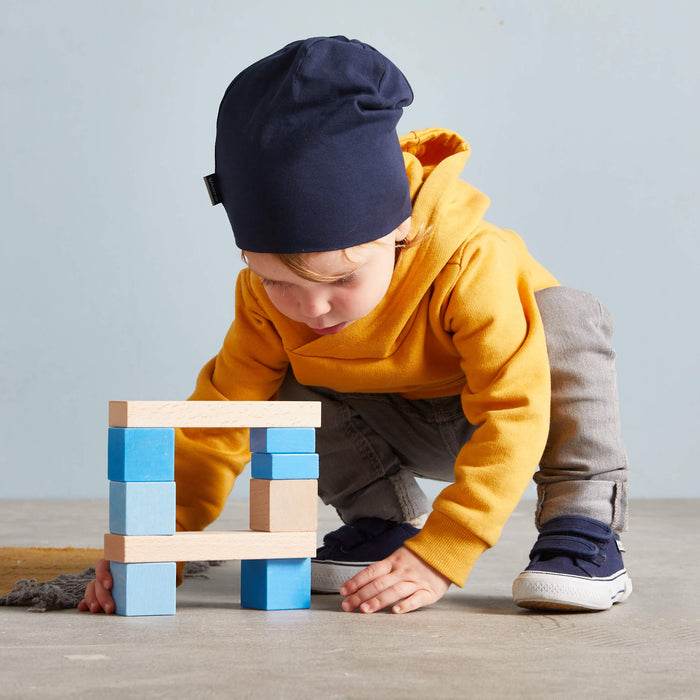 Colored Wooden Building Blocks - 46 Piece Set - Nature Baby Outfitter