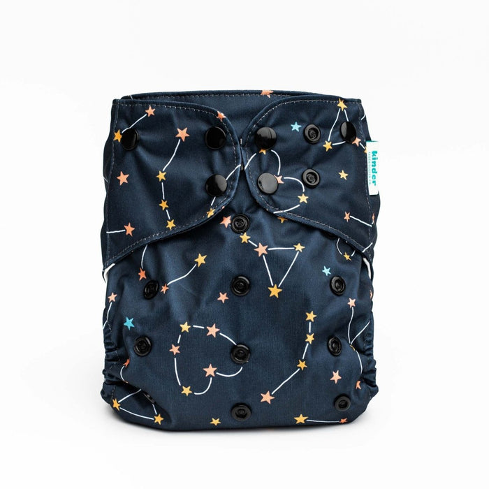 Space and Sky: Essentials Pocket Cloth Diaper with Athletic Wicking Jersey, Grows with your Baby