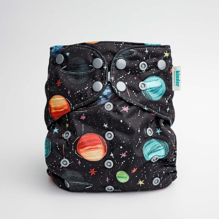 Space and Sky: Essentials Pocket Cloth Diaper with Athletic Wicking Jersey, Grows with your Baby