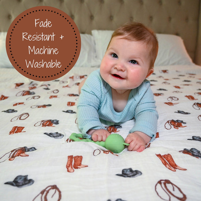 Life Is Better In Boots Swaddle Blanket