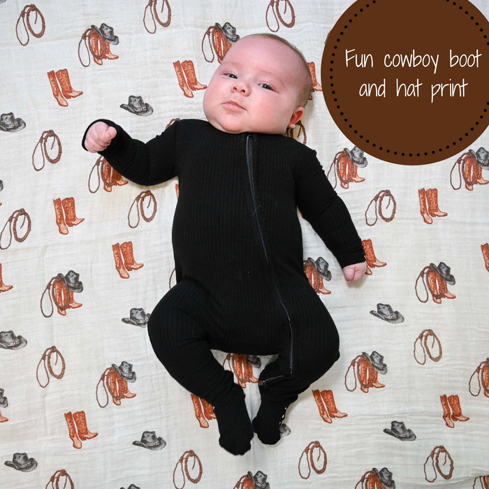 Life Is Better In Boots Swaddle Blanket