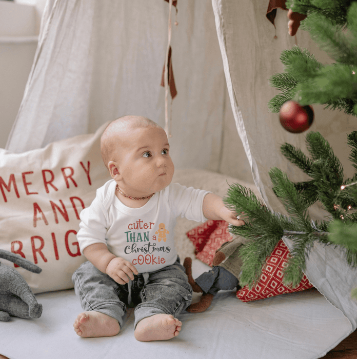 long sleeve graphic bodysuit | christmas cookie
