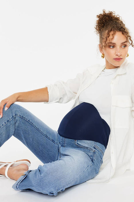 Medium Wash Maternity Boyfriend Jeans