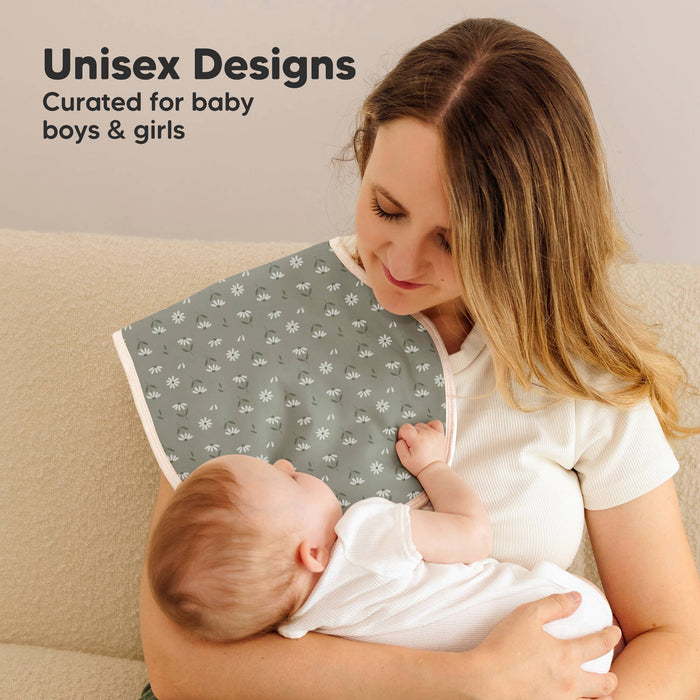 4-Pack Hallo Baby Burp Cloths- Fleur