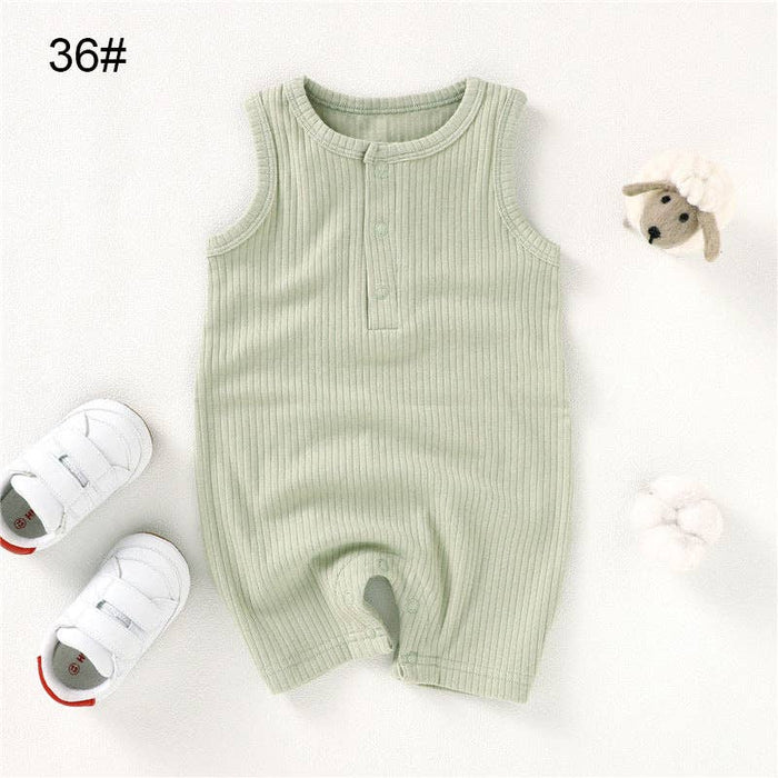 Sleeveless Organic Cotton Knit Romper