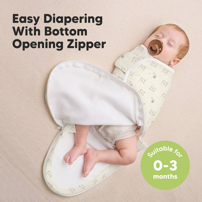 Bumble Bear 3pk Soothe Zippy Baby Swaddles 0-6 Months,Newborn Sleep Sack - Nature Baby Outfitter