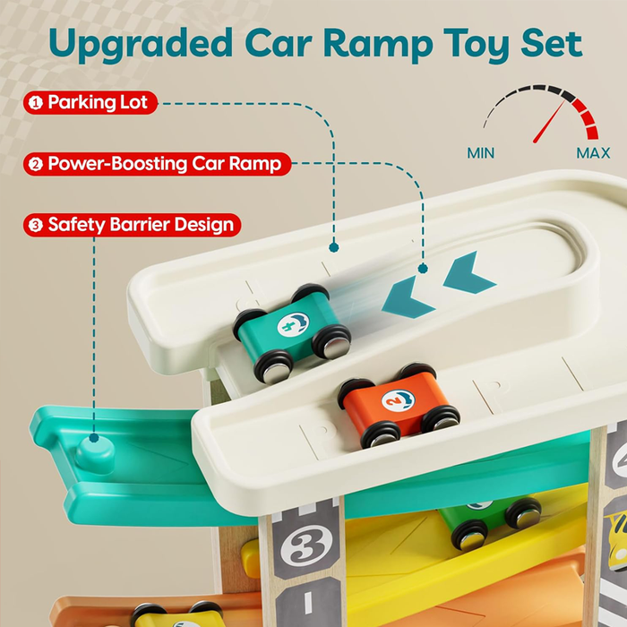 Toddler Wooden Race Track Car Ramp