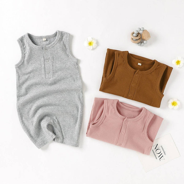 Sleeveless Organic Cotton Knit Romper
