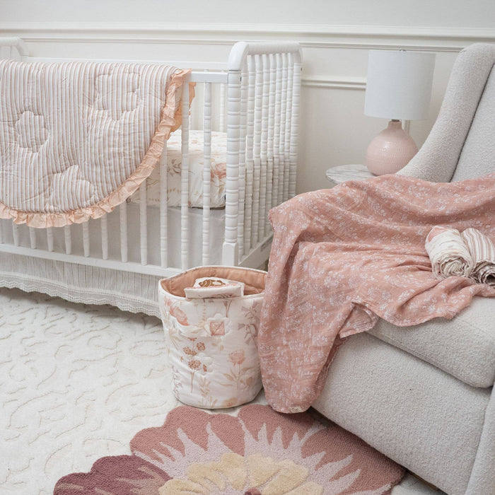 Violet Quilted Nursery Storage Bin