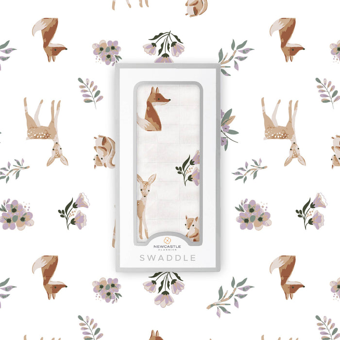 Sierra Fox and Deer Cotton Swaddle