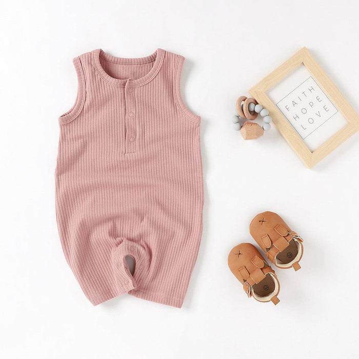 Sleeveless Organic Cotton Knit Romper