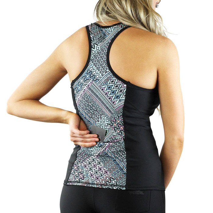 Women's Racerback Swim Tank: Mixed Motif / L