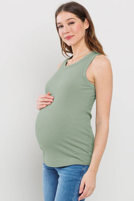 Scoop Neck Ribbed Maternity Tank Top