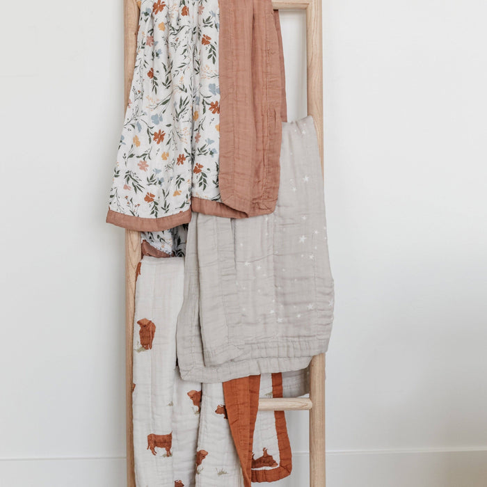 Higland Cow Bamboo Rayon Muslin 4-LAYER Quilts