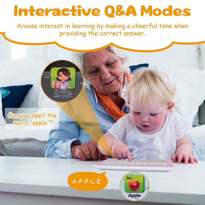 Kid Baby Toddler Tablet Toy Educational Learning Study Tablet Pad Gift for Aged 2 3 4 5 6 7 Girls Boys