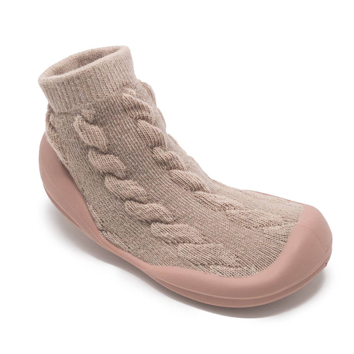 Brandy Rose Cable Knit Baby Crib Shoes
