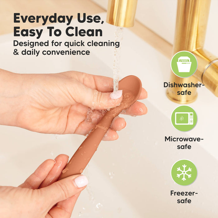 3-Pack Prep Silicone Baby Spoons for Toddlers 6-24 months