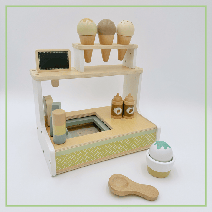 Wooden Ice Cream Shop Set - Pretend Play Counter Ages 3+