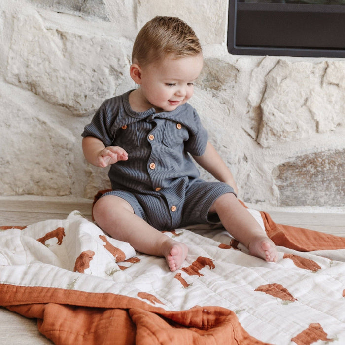 Higland Cow Bamboo Rayon Muslin 4-LAYER Quilts