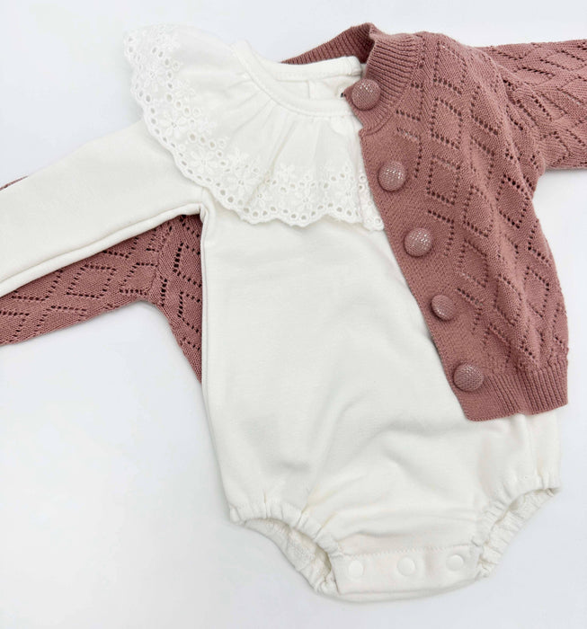 Olive Ellanor Pointelle Cardigan