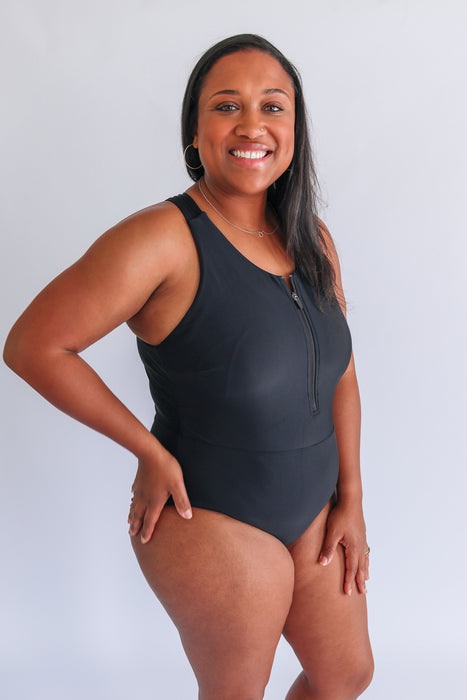One Piece Zip Breastfeeding Swimsuit 2026