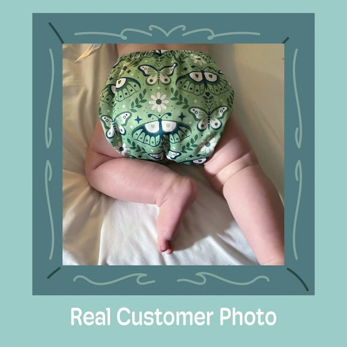 Nature: Essentials Pocket Cloth Diaper with Athletic Wicking Jersey, Grows with your Baby
