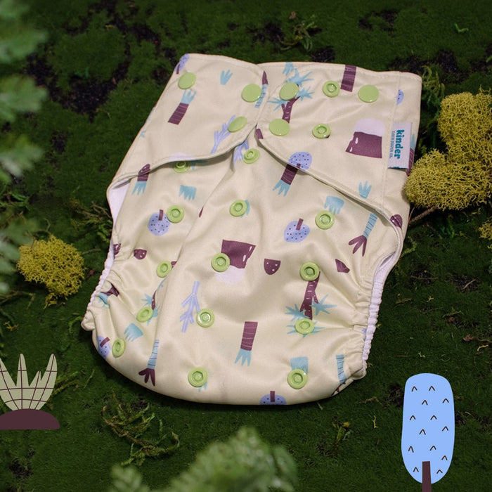 Nature: Essentials Pocket Cloth Diaper with Athletic Wicking Jersey, Grows with your Baby