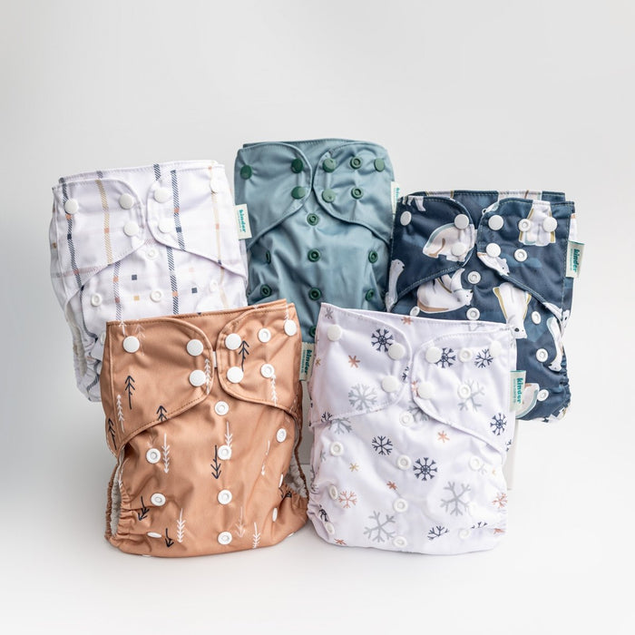 Nature: Essentials Pocket Cloth Diaper with Athletic Wicking Jersey, Grows with your Baby