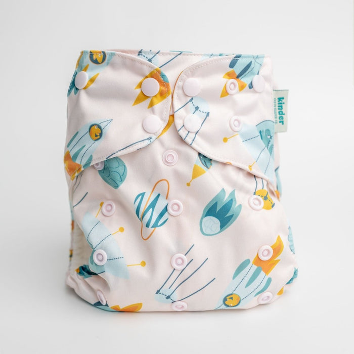 Space and Sky: Essentials Pocket Cloth Diaper with Athletic Wicking Jersey, Grows with your Baby