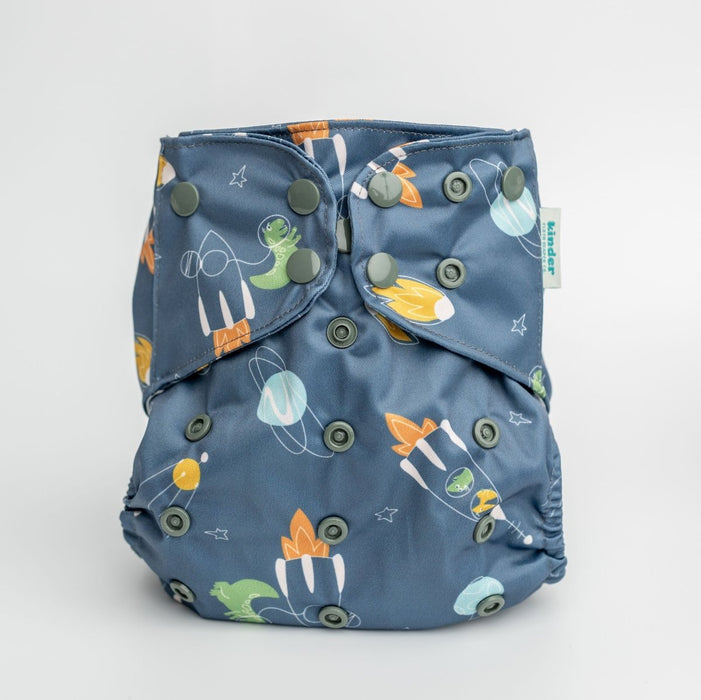 Space and Sky: Essentials Pocket Cloth Diaper with Athletic Wicking Jersey, Grows with your Baby