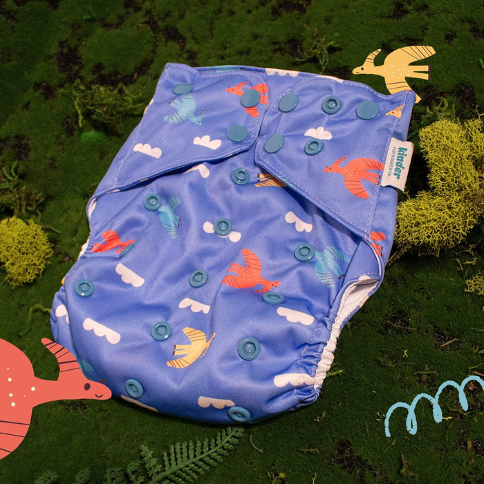 Animals and Insects: Essentials Pocket Cloth Diaper with Athletic Wicking Jersey, Grows with your Baby