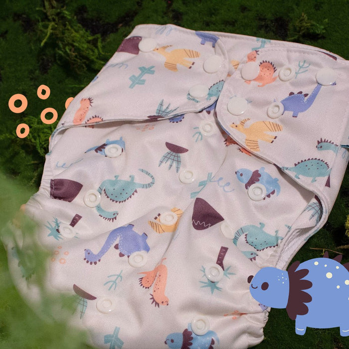 Animals and Insects: Essentials Pocket Cloth Diaper with Athletic Wicking Jersey, Grows with your Baby