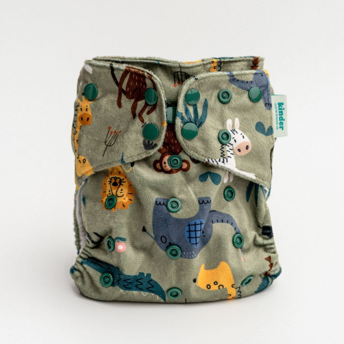Animals and Insects: Essentials Pocket Cloth Diaper with Athletic Wicking Jersey, Grows with your Baby