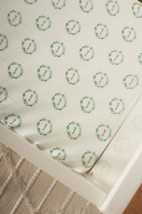 Loved Wreath Bamboo Muslin Crib Sheet