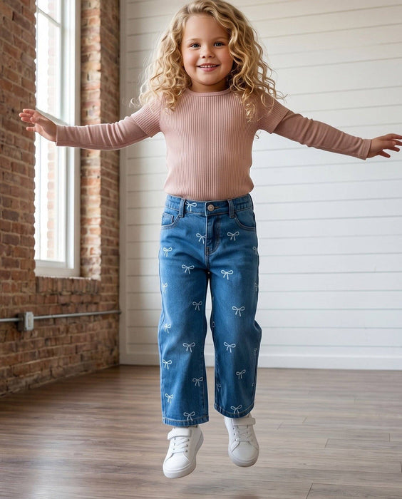 Bow Belle Medium Wash Denim Jeans
