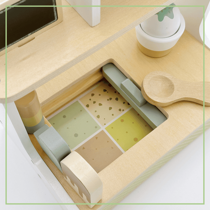 Wooden Ice Cream Shop Set - Pretend Play Counter Ages 3+