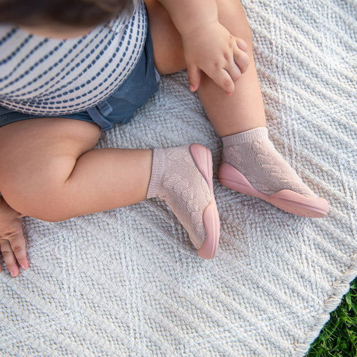 Brandy Rose Cable Knit Baby Crib Shoes