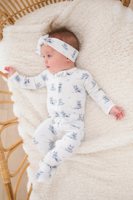 Baby Hippo Organic 2-Way Zipper Footie