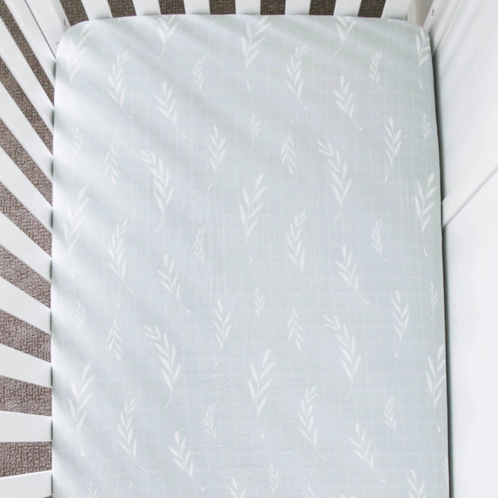 Olive Branch Cotton Muslin Crib Sheet