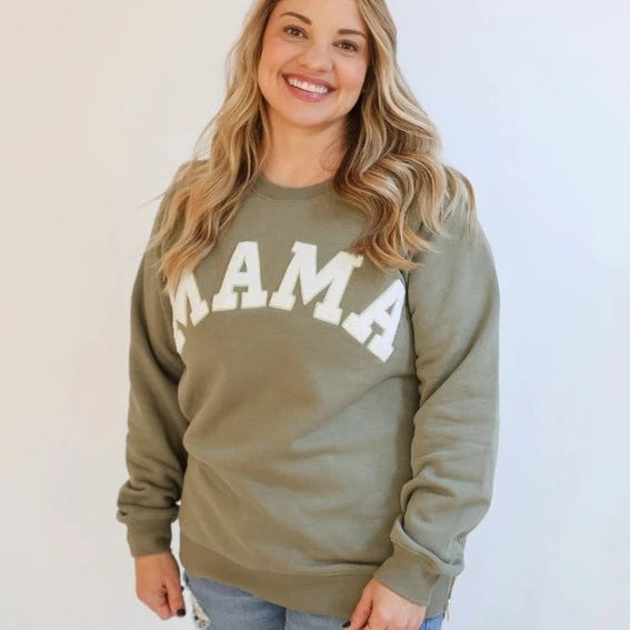 Olive MAMA Brass Zipper Sweatshirt