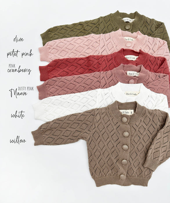 Olive Ellanor Pointelle Cardigan