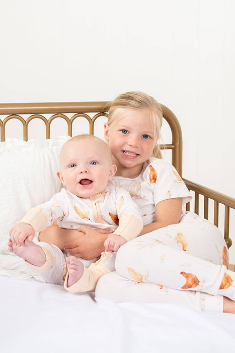Classic Chickens Toddler/Youth Ribbed Cotton Pajama Set