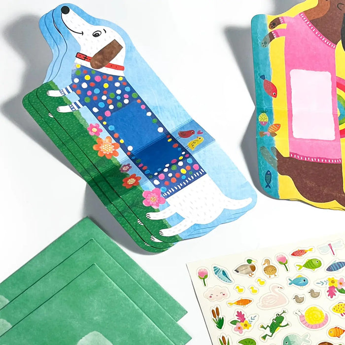Playful Puppy Tiny Tada! Notecards & Sticker Set