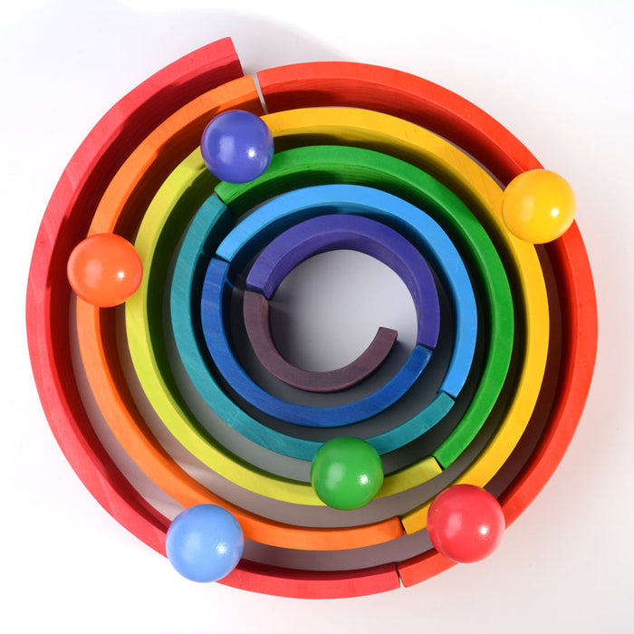 **Pre-order (Ships in 1-2 Weeks)**6-Piece Rainbow Wooden Balls – 1.8" Diameter