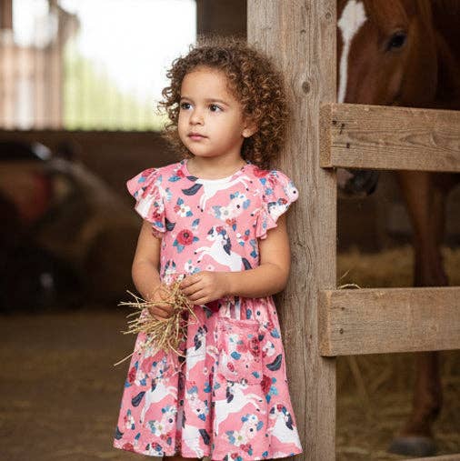 Ponies & Roses Flutter Sleeve Dress