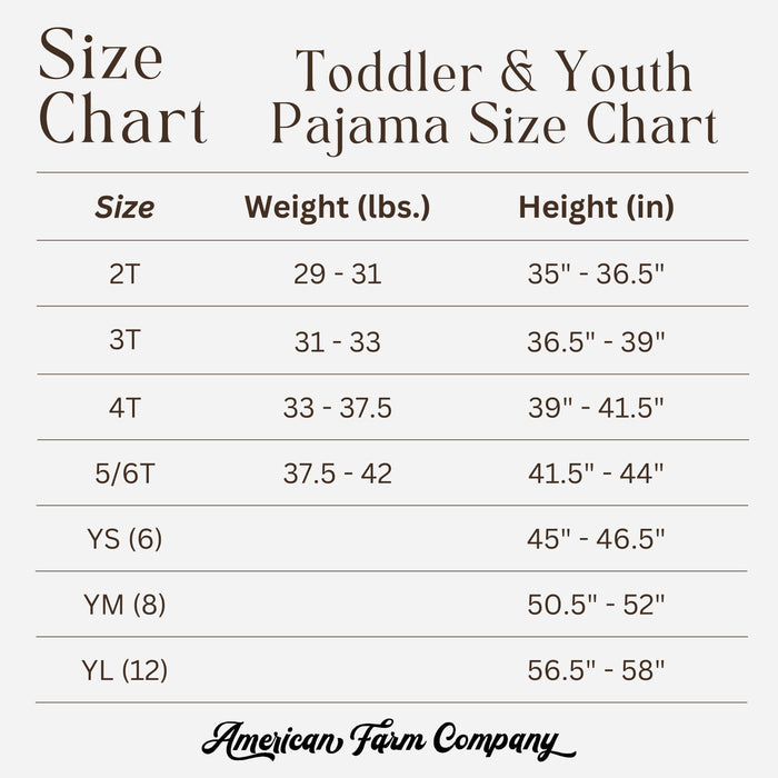 Classic Chickens Toddler/Youth Ribbed Cotton Pajama Set